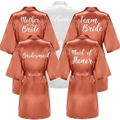 Just found this amazing item on AliExpress. Check it out! $6.76 | New Bathrobe Bride Satin-Silk Robe Women Bridal Party Sister Team Mother Shower Gift Bridesmaid Wedding Short Robes Bridal Robes Personalized, Rose Gold Bride, Sister Of The Groom, Robe Women, Rose Gold Bridesmaid, Bride Sister, White Bride, Bride Squad, Silk Robe