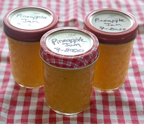 Jams With Pineapple, Pineapple Jam Recipe Canning, Pineapple Ginger Lemon, Canning Pineapple, Pineapple Jam Recipe, Easy Canning, Pineapple Ginger, Pineapple Jam, Home Canning Recipes