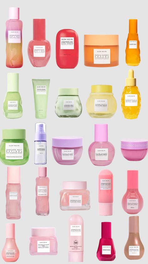 #preppy #skincare #glowrecipe Skincare Preppy Products, Skincare Preppy, Preppy Skin Care, Preppy Things, Preppy Skincare, Preppy Must Haves, Preppy Makeup, Preppy Kids, Skincare Products Photography