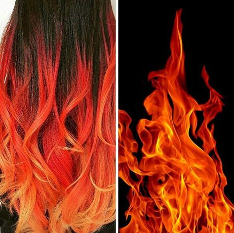 Really would looove this when my hair grows out. #dye #hair #fire #colorfulhair #red #orange #yellow #flaminhair #ideas Fire Inspired Hair Color, Calcifer Cosplay, Nails Red Orange, Orange Hairstyles, Fire Ombre Hair, Fire Hair Color, Orange Ombre Hair, Fire Ideas, Flame Hair