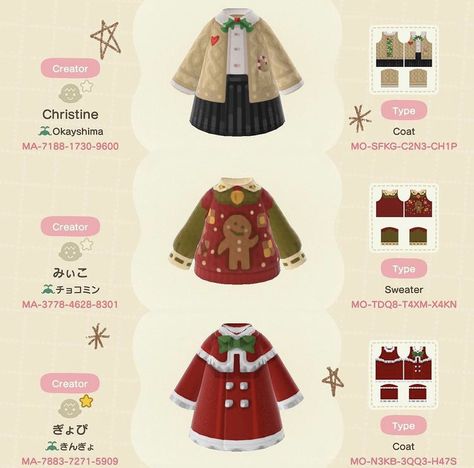 Animal Crossing Christmas, Outfit Patterns, Animal Crossing 3ds, Ac New Leaf, Animal Crossing Funny, Animal Crossing Guide, Acnh Design, Animal Crossing Qr Codes Clothes, Animal Crossing Wild World