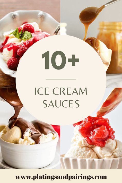 Ice cream is a delicious treat on its own, but it's even better when topped with a flavorful sauce. Here are 10+ of our favorite sauce recipes for ice cream! Ice Cream Sauce Recipes, Ice Cream Toppings Ideas, Ice Cream Sauces, Sauce For Ice Cream, Cream Sauces, Ice Cream Sauce, Ice Cream Sundae Bar, Berry Patch, Cinnamon Ice Cream