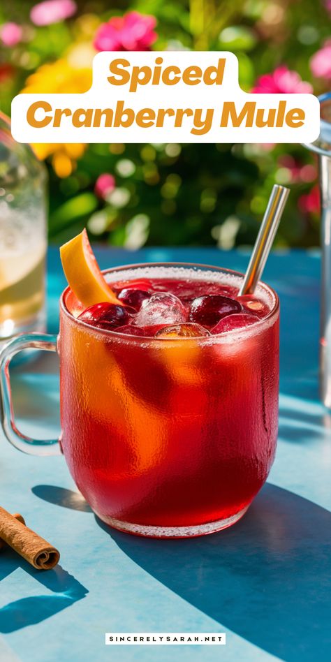 🍂 The Spiced Cranberry Mule is your go-to cocktail for fall and winter celebrations! With its mix of tart cranberries, spicy ginger beer, and a hint of warmth from seasonal spices, this drink is both refreshing and comforting. Serve up the Spiced Cranberry Mule at your next gathering and let its festive flavors bring joy to your holiday season. It’s the perfect way to toast to good times! 🍻🎄 Thanksgiving Mule Cocktail, Refreshing Fall Cocktails, Cranberry Fall Cocktails, Christmas Moscow Mule Recipe, Fall Mule Cocktail, Cranberry Mules Cocktail Recipes, Holiday Mule Cocktail, Fall Cranberry Cocktail, Cranberry Ginger Ale Cocktail