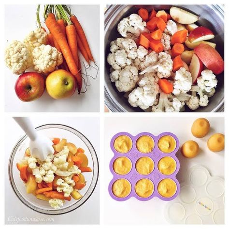 Healthy Apple, cauliflower & carrot baby purée Baby Food Carrots, Carrot Baby Puree, Carrot Baby, Baby Food Guide, Carrots Healthy, Making Baby Food, Diy Baby Food, Colors 2023, Baby First Foods