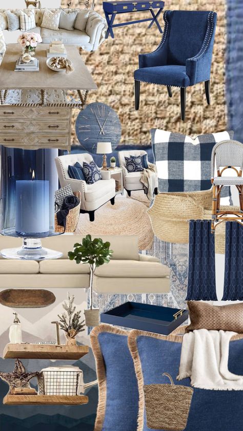 #navy #blue #tan #beige Blue White Tan Aesthetic, Navy Tan And White Living Room, Navy Grey And Beige Living Room, Navy Brown Cream Color Palette, Navy And Tan Living Room, Navy And Cream Living Room, Khaki Bedroom Ideas, Blue And Beige Living Room, Tan Bedroom Ideas