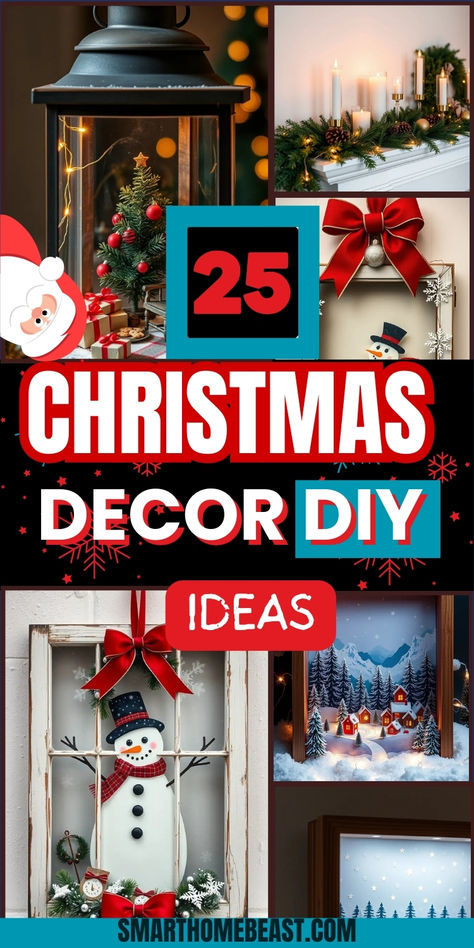 An image featuring various DIY Christmas decor projects, including handmade wreaths, festive garlands, and personalized ornaments, arranged in a cozy home setting. Christmas Wall Decor Ideas Diy Crafts, Easy Diy Christmas Decorations For Home, Easy Christmas Diy Decorations, Christmas Decor Diy Ideas, Diy Christmas Home Decor, Pumpkin Fairy House, Decor Diy Ideas, Diy Christmas Decorations For Home, Metallic Christmas