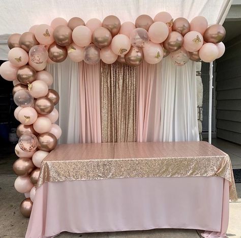 Backyard Graduation Party, Birthday Decorations At Home, Champagne Birthday, Pastel Baby Shower, Quince Decorations, Choosing Me, Simple Birthday Decorations, Gold Party Decorations, Gender Reveal Party Decorations