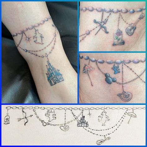 Disney Key Tattoo, Disney Inspired Tattoos, Pop Culture Tattoos, Wrist Bracelet Tattoo, Culture Tattoos, Ankle Bracelet Tattoo, Mouse Tattoos, Anklet Tattoos, Bff Tattoos