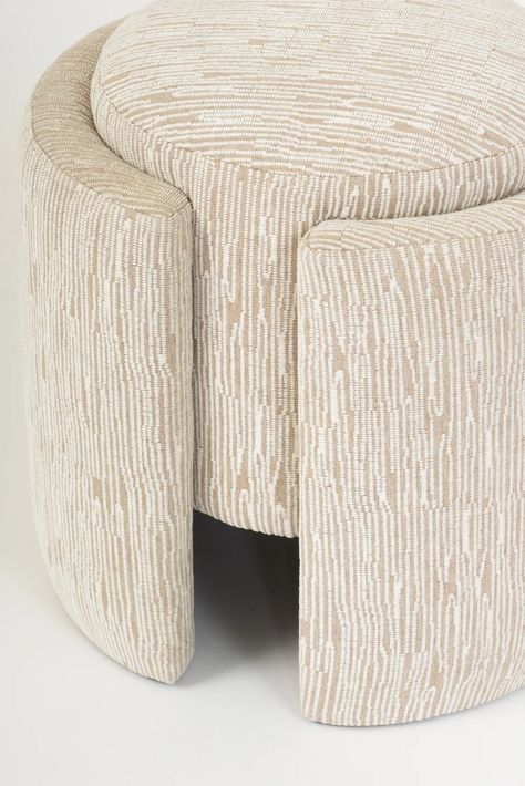 Dover Stool Nyc Interior Design, Unique Chair, Fabric Ottoman, Bespoke Interiors, Interior Design Mood Board, Mood Board Design, Furniture Details, Couches Living Room, Residential Design