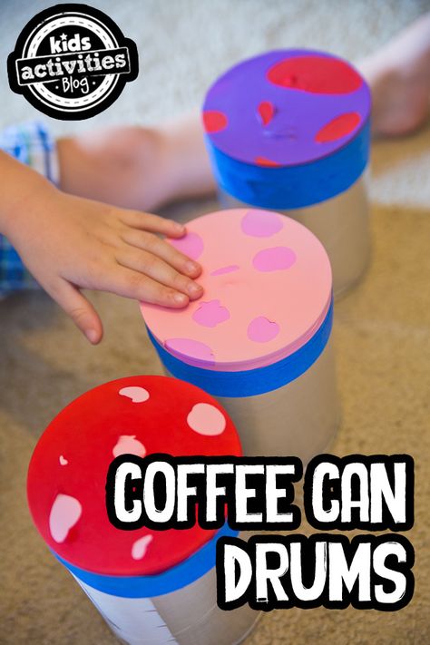 Coffee can drums http://kidsactivitiesblog.com/5491/big-thoughts-creative-kids Homemade Drum, Drum Lessons For Kids, Drum Craft, Orff Music, Diy Drums, Homemade Musical Instruments, Recycled Toys, Drums For Kids, Homemade Instruments