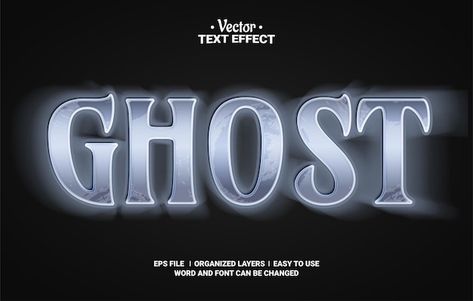 Ghost Font, Text Effect Design, Halloween Text, Ghost Type, 3d Text, Looking For A Job, Text Effect, Text Style, Art Women