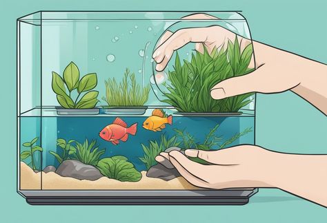 Discover how to effectively clean a betta fish tank with live plants in this step-by-step guide. Enjoy the beauty and tranquility of your vibrant betta amid a lush, green landscape while learning the necessary maintenance techniques. This guide will help you ensure a healthy environment for both your fish and plants, combining aesthetics with proper care. Dive into aquarium care and keep your betta's home pristine and thriving. Betta Planted Tank, Fish Tank With Live Plants, Betta Aquascape, Nitrogen Cycle, Aquarium Maintenance, Tropical Fish Tanks, Betta Fish Care, Betta Tank, Betta Fish Tank