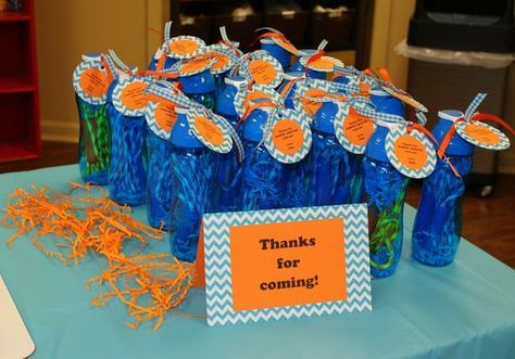 Dollar Store water bottles and jump ropes for party favors. Sky Zone Birthday Party, Trampoline Party, Jump Party, Gymnast Birthday Party, Gymnastics Party, Gymnastics Birthday, Park Birthday, Moana Birthday, 6th Birthday Parties