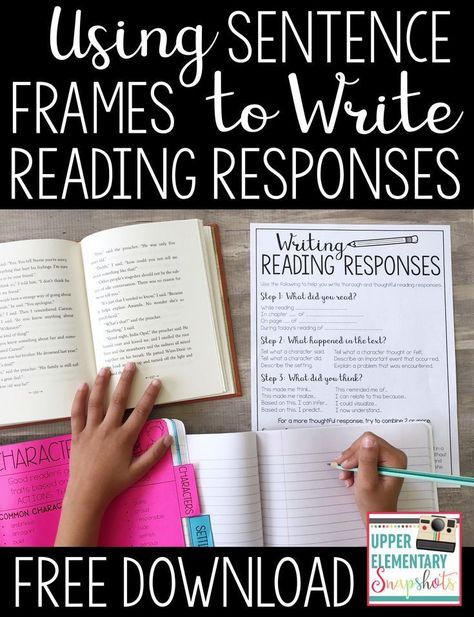 8th Grade Reading, Reading Response Journals, Reading Homework, Upper Elementary Reading, Sentence Frames, 6th Grade Reading, Middle School Reading, 5th Grade Reading, 4th Grade Reading