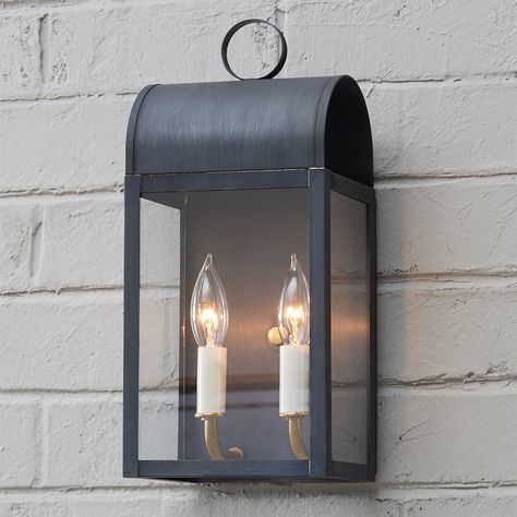 Arched Outdoor Light - 2 Light Brass Light Fixture, Exterior Light Fixtures, Colonial Exterior, Lantern Design, Shades Of Light, Outdoor Sconces, Outdoor Light Fixtures, Outdoor Wall Lantern, Outdoor Light