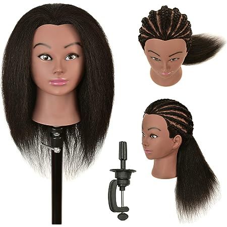 LOHXINHAIR Real 100% Human Hair Mannequin Head with Stand for Hairdresser Practice Braiding Styling Cosmetology Manikin Doll Training Head 22 Inch Hair, Head Braid, Hair Mannequin, Cosmetology School, Hair Shedding, Mannequin Head, Magazines For Kids, Mannequin Heads, Hair Strand