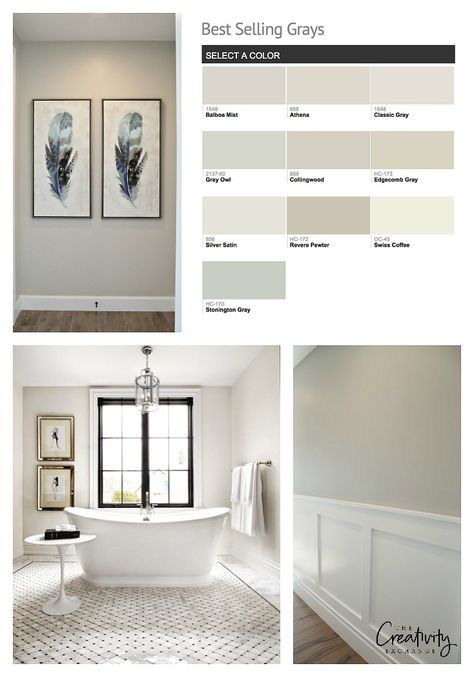 Benjamin Moore Best Selling Grays. #paintcolors #benjaminmoore #neutral #color Modern French Home, Interior Paint Colors For Living Room, Interior Paint Colors Schemes, Best Interior Paint, Popular Living Room, Popular Paint Colors, Neutral Paint Colors, Paint Colors Benjamin Moore, Benjamin Moore Colors