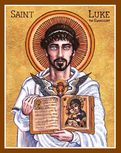 St. Luke the Evangelist icon by ~Theophilia on deviantART St Mark The Evangelist, Mark The Evangelist, Luke The Evangelist, St Luke, Saint Matthew, Saint Mark, Saint Luke, Ink Watercolor, Religious Images