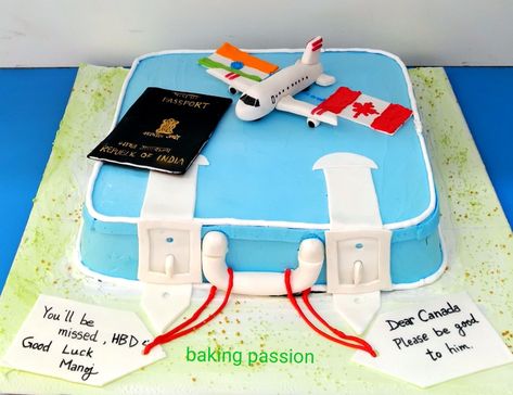 India To Canada Cake Ideas, Happy Journey Cake Designs, India To Canada Cake Designs, Canada Cake Ideas, Safe Journey Cake, Canada Cake Design, Happy Journey Cake Ideas, Journey Cake, Bon Voyage Cake