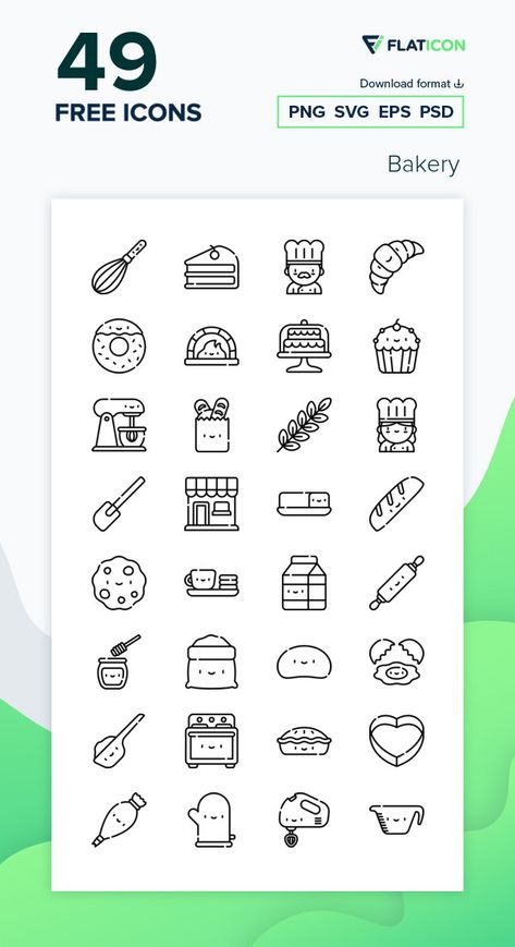 Bakery Elements, Baking Icon, Cookie Tattoo, Bakery Icon, Cookie Icon, Cake Icon, Watercolor Frame, Tattoos With Kids Names, Free Icon Set