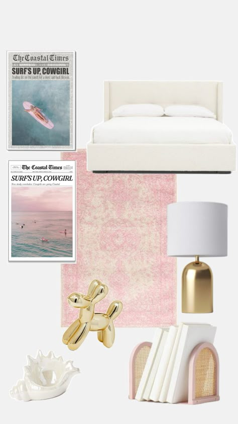 Beachy pink room Pink And Blue Room, Dream Teen Bedrooms, Costal Bedroom, Blue Room Decor, Beach Room Decor, Beachy Room, Blue Room, Room Redo, Teen Bedroom Decor