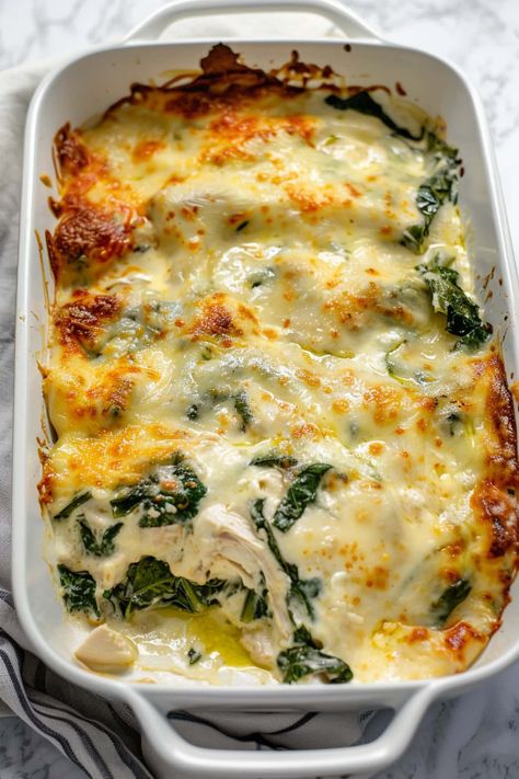 Spinach And Cream Cheese Chicken, Dishes With Spinach Dinners, Casserole Dish Dinners, Easy To Go Dinners Meal Ideas, Insanely Good Recipes.com, Creamy Spinach And Chicken, Chicken Spinach Cheese Recipes, Spinach Recipes With Chicken, Creamed Spinach Chicken