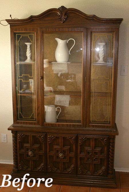 Before & After: An Old Fashioned Hutch Goes Modern | Apartment Therapy Old Hutch Makeover Ideas, Refinished China Cabinet, China Hutch Makeover, China Cabinet Redo, Dining Room Hutch Makeover, White Hutch, China Cabinet Makeover, Vintage Hutch, Painted Hutch