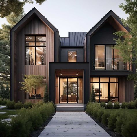 House Outside Colour, House Outside Colour Combination, Outside House Colors, House Outside, Boost Curb Appeal, Black Houses, Modern Barn House, Inspire Me Home Decor, Modern Barn