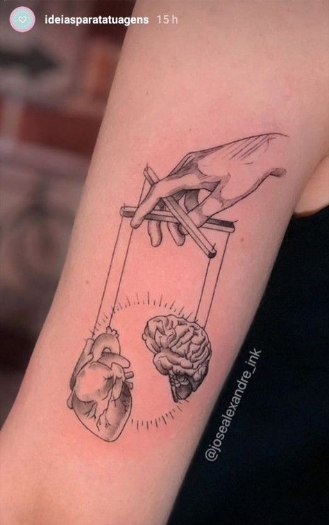 Paramedic Tattoo For Women, Paramedic Tattoo, Psychology Tattoo, Anatomy Tattoo, Round Tattoo, Black Line Tattoo, Balance Tattoo, Art Inspired Tattoos, Brain Tattoo