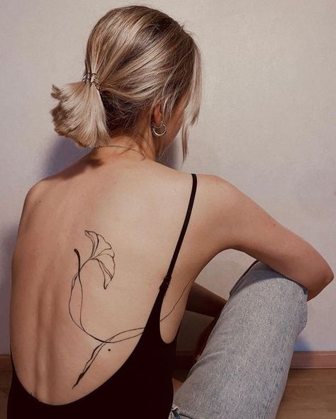 Women With Tattoos Classy, Beauty Within Tattoo, Back Necklace Tattoo, Femininist Tattoo, Collar Bone Tattoo Fine Line, Fine Line Flower Tattoo Back, Womanhood Tattoo Ideas, Back Tattoo Leaves, Rib Placement Tattoos