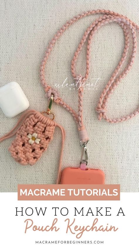 Learn how to make beautiful macrame keychains with these 21 step-by-step tutorials. Perfect for beginners, these tutorials will show you how to create unique and stylish keychains that you'll love to Macrame Keychain Tutorials, Macrame Lanyard Diy, Diy Macrame Keychain Tutorials, Easy Macrame Keychain, Beginner Macrame Projects, Keychain Diy Easy, Diy Macrame Keychain, Macrame Lanyard, Easy Diy Macrame