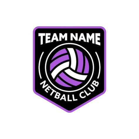 Netball logo with emblem style | Premium Vector #Freepik #vector #netball #volleyball-ball #basketball-ball #volleyball-background Netball Logo Design, Volleyball Background, Ball Volleyball, Volleyball Ball, Shirt Design For Girls, Ball Basketball, Freelance Design, Basketball Ball, Netball