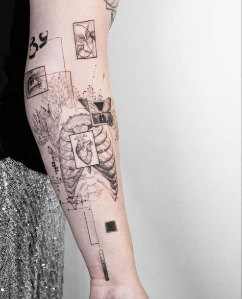 Scientific Tattoo, Anatomy Tattoo, Medical Tattoo, Geometric Tattoo Design, Geniale Tattoos, Modern Tattoos, Black Ink Tattoos, Unique Tattoo, Dope Tattoos