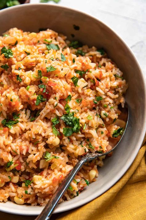 This Mexican rice is my tried and true, never fail, always delicious recipe. Baked Mexican Rice, Rotel Recipes, Crumb Recipe, What Is For Dinner, Mexican Rice Recipes, Creamy Pasta Dishes, Healthy Chicken Dinner, Mexican Rice, Bacon Recipes