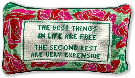 Amazon.com: FURBISH Handmade Needlepoint Decorative Throw Pillow - Expensive - 9" x 15" - Small Embroidered Accent Pillow for Bed, Chair, Couch, Sofa - Aesthetic Preppy Home Decor : Home & Kitchen Furbish Studio, Needlepoint Pillow, Best Things In Life, Female Founders, Rectangular Pillow Cover, Needlepoint Pillows, Small Pillows, Embroidered Pillow, Pop Up Shops