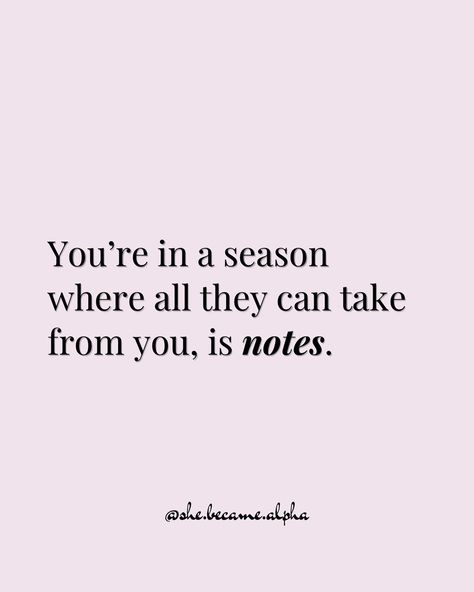 Let them watch, babe 😉 Let them wonder. Let them try to figure out how you are glowing, growing, and showing up like 𝘯𝘦𝘷𝘦𝘳 𝘣𝘦𝘧𝘰𝘳𝘦!! 😍✨ Because the truth is, you’ve been putting in the work.. quietly, confidently and 𝑢𝑛𝑎𝑝𝑜𝑙𝑜𝑔𝑒𝑡𝑖𝑐𝑎𝑙𝑙𝑦. This season is all about YOU!!! Leveling up, trusting your path and owning every step of the journey. So let them take notes. Let them ask questions. Just know that you’re already on your way to what’s next.✨💃🏼 🩷FOLLOW @she.became.alpha for daily empowering ... Let It All Out Quotes, Let Them Do What They Want Quotes, Let Them Quotes, Let Them Theory, Let Them, Want Quotes, Leveling Up, Take Notes, Heavenly Father