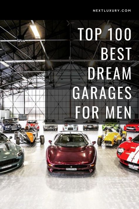 Dare to dream? From classic car collections to luxurious exotic showcases, it’s easy to go from admirer to auto aficionado.When it comes to any home, the garage is man’s domain. #nextluxury #homedesign #homedecor #homedecorideas Car Garage Ideas Man Caves, Car Garage Design Interior, Dream Garage Luxury, Car Shop Design, Super Car Garage, Dream Garage Man Cave, Rich Garage, Luxury Garage Interior, Car Garage Aesthetic