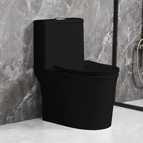 Unlike lighter-colored toilets, water usually has minerals that can leave white spots on black toilet bowls, which stand out more on black surfaces. Dust is also more visible on black toilets. Colored Toilets, Toilet Bowls, Black Toilet, Toilet Wall, Toilet Bowl Cleaner, Soft Water, Toilet Cleaner, Hard Water Stains, Smart Toilet