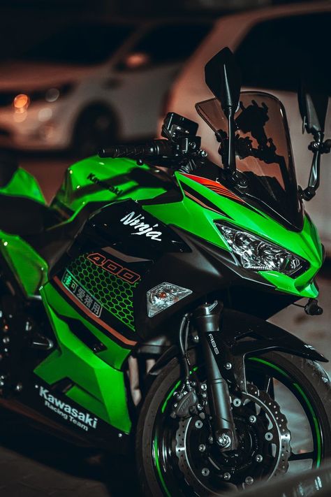 Kawasaki Ninja Bike, Ninja Motorcycle, Kawasaki Ninja 400, Ninja Bike, Kawasaki Motor, Biker Photography, Ninja 400, Kawasaki Bikes, Image Moto