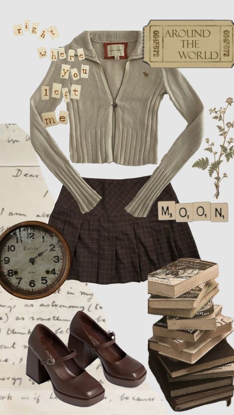 #moon #fall #fallcore #fallaestheticoutfit #fallfits #outfitinspo #outfitidea #outfitinspiration #nature #vintage #quotes #books #vintagecore #outfit Vintagecore Outfits, Outfit Shuffles, Fall Aesthetic Outfit, Quotes Books, Academia Outfits, Nature Vintage, Vintage Quotes, Brown Fits, Fit Board Workouts