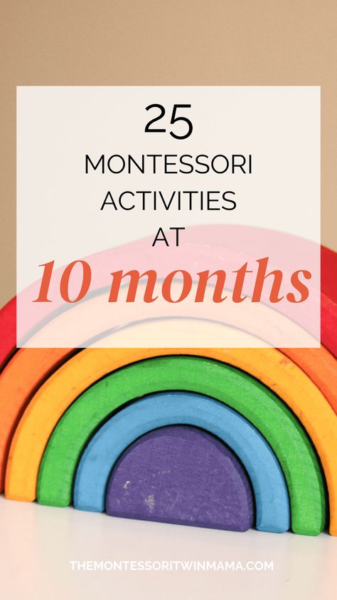 25 Montessori Toys and Activity Ideas for 10-Month-Old Baby 10 Month Old Toys, Infant Montessori Activities, Baby Montessori Activities, 10 Month Old Baby Activities, Montessori Baby Activities, Diy Montessori Toys, Object Permanence, Wooden Objects, Baby Montessori