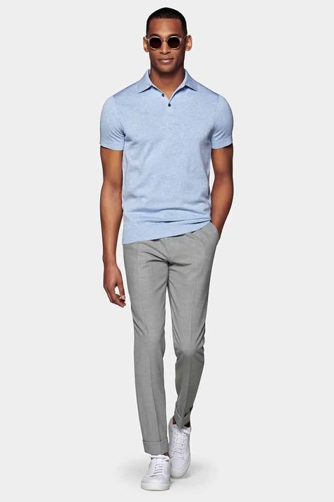 Grey Trousers Outfit Men Casual, Grey Trousers Outfit Men, Grey Sneakers Outfit, Grey Trousers Outfit, Gray Shirt Outfit, Polo Outfit Men, Polo Shirt Outfit Men, Grey Pants Outfit, Blue Pants Men