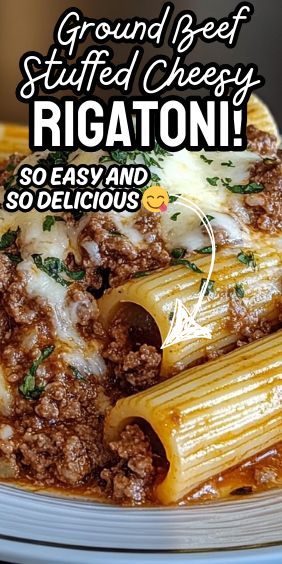 Ground Beef Stuffed Cheesy Rigatoni Stuffed Rigatoni Recipes, Cheesy Rigatoni, Stuffed Rigatoni, Pasta And Cheese, Rigatoni Recipes, Ground Beef Pasta, Pasta Noodle Recipe, Rigatoni Pasta, Taco Pasta