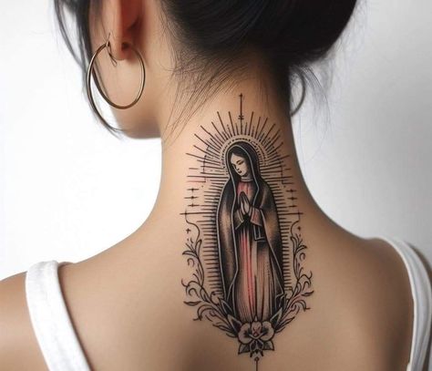 Mother Mary Tattoos, Mary Mother Of God, Mary Tattoo, Cross Tattoos For Women, Cool Wrist Tattoos, Word Tattoo, Tattoos For Women Flowers, Religious Tattoos, Dope Tattoos For Women