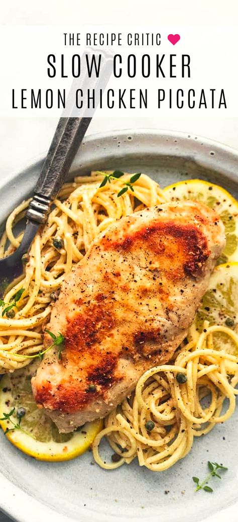 Chicken Picatta Crockpot Recipes, Crockpot Chicken Recipes Lemon Garlic, Crockpot Chicken Piccata Slow Cooker, Lemon Chicken Piccata Crockpot, Chicken Piccata Crock Pot, Lemon Chicken Pasta Crockpot, Crock Pot Chicken Piccata, Slow Cooker Chicken Piccata, Lemon Garlic Crockpot Chicken