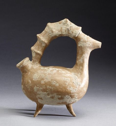 Ibex-Shaped Vessel  The ribbed horn of an ibex (a type of wild goat) forms the handle of this vessel. Made for ritual use, liquid, perhaps oil, could be poured into the tail and out of the animal's mouth.           Iranian (Artist)    ca. 1000 BC  ceramic  (Ceramics) Wild Goat, Ancient Pottery, Ancient Animals, Prehistoric Art, Keramik Design, Ancient Sculpture, Native American Pottery, Ceramics Pottery Art, Pottery Sculpture