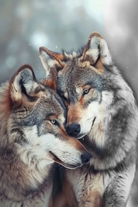 Full Color Image in ai-img-gen.com 🔸 a beautiful couple of wolves in love. --ar 2:3 🔸 From Midjourney AI Image Wolves Cuddling, Mystical Wolf Art, Wolves In Love, Wolf Couple, Wolf Mates, Realistic Wolf, Female Werewolves, Wolf Clothing, Beautiful Wolf