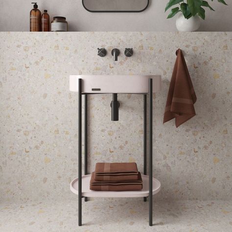 Concretti Designs on Instagram: “The Manhattan Console. ⁠ ⁠ Such a versatile piece to transform any simple washroom, no matter the size, into your personal oasis.⁠ ⁠…” Concrete Vessel Sink, Bucket Sink, Powder Room Sink, Concrete Tray, Freestanding Vanity, Concrete Sink, Pedestal Sink, Vessel Sinks, Bathtub Accessories