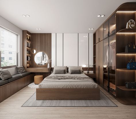 Master :: Behance Second Bedroom Ideas, Interior Balcony, Dresser Design, Dream House Interior, House Architecture Design, Main Bedroom, Modern Bed, Home Room Design, Contemporary Interior