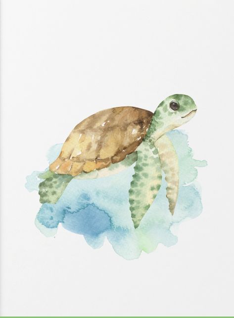 Turtle Watercolor, Turtle Drawing, Watercolor Ocean, Watercolour Inspiration, Turtle Painting, Turtle Art, Watercolor Flower Art, Watercolor Painting Techniques, Best Tattoo Designs